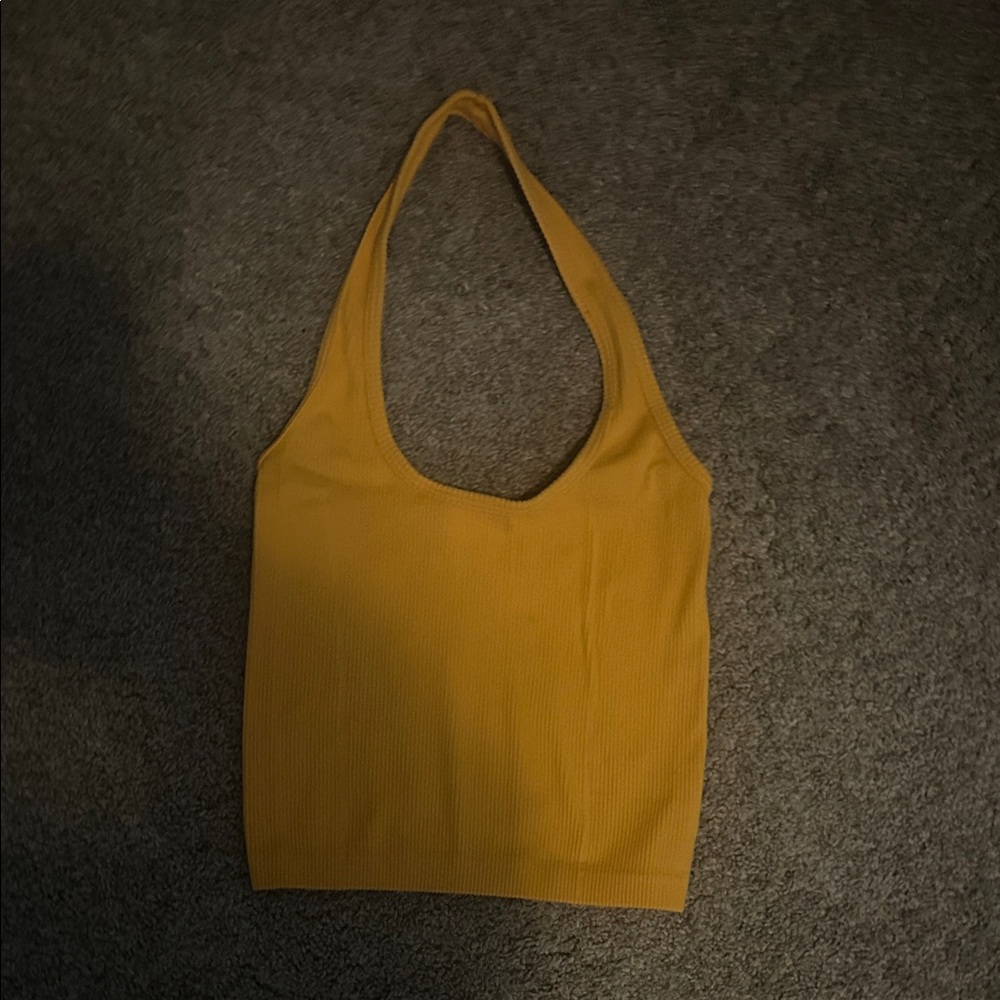 American Eagle - Orange ribbed halter top